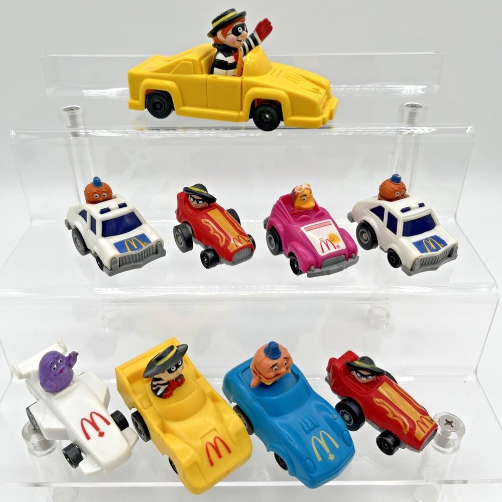 Vintage McDonalds Pull Back‎ Cars Fast Macs Happy Meal Toys Lot of 9 1985-91